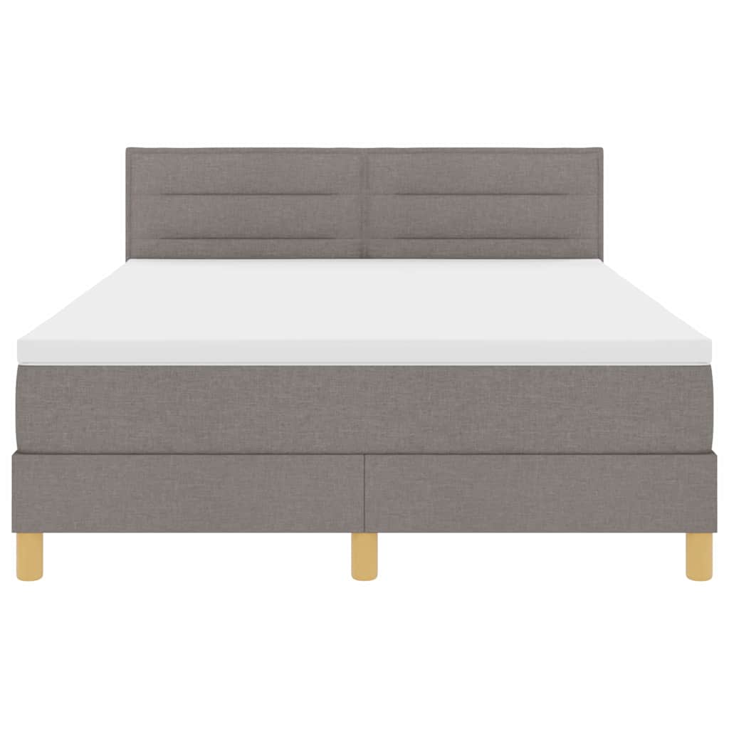 Box spring seng med pude Gråbrun 160 x 200 cm Stof