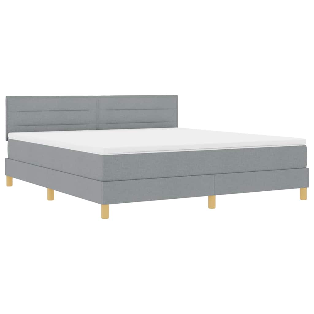 Box spring seng med pude Lysegrå 180 x 200 cm Stof