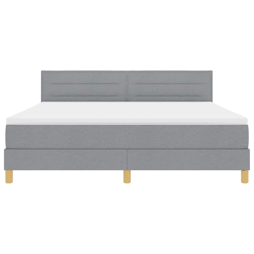 Box spring seng med pude Lysegrå 180 x 200 cm Stof