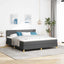 Box spring seng med pude Mørkegrå 180 x 200 cm Stof