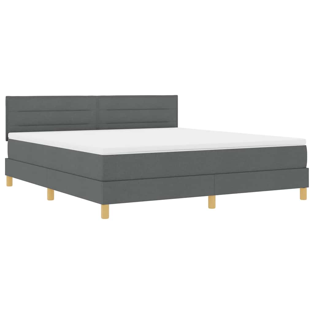 Box spring seng med pude Mørkegrå 180 x 200 cm Stof