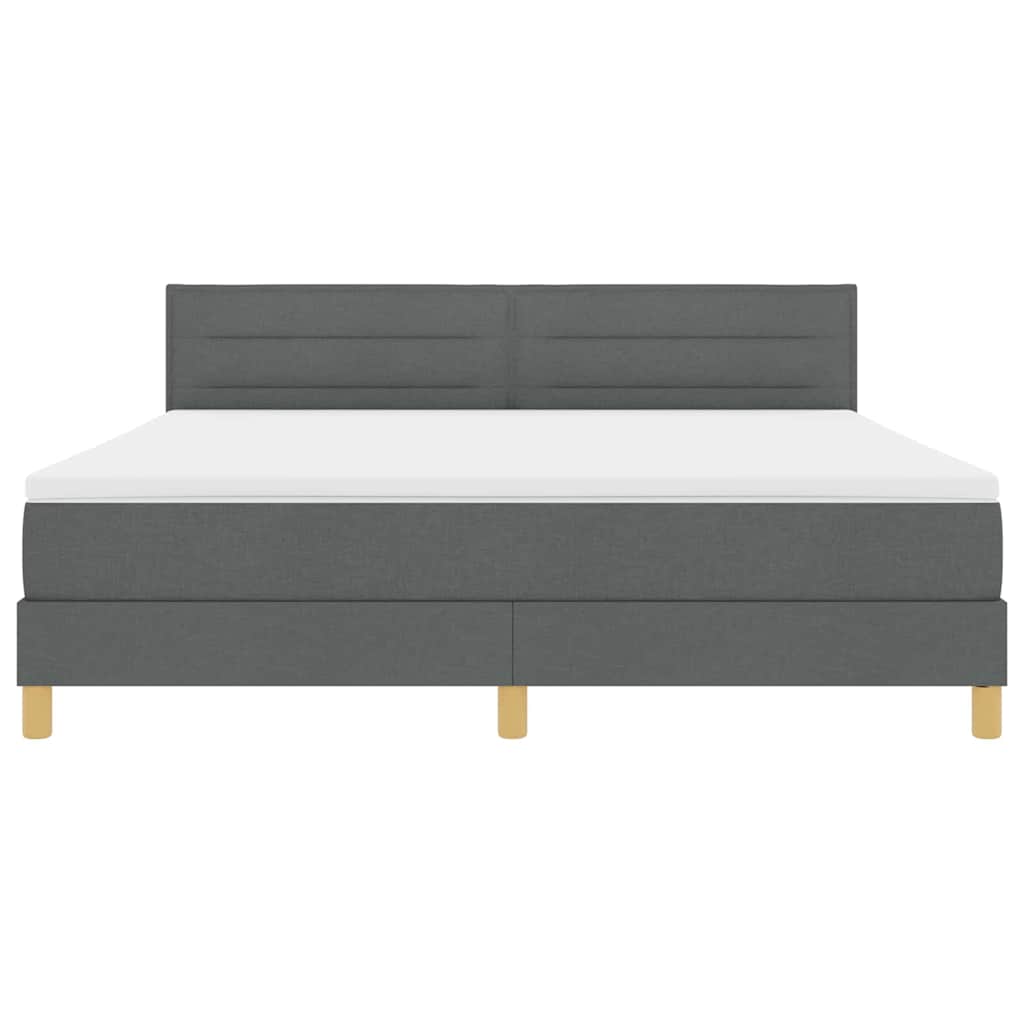 Box spring seng med pude Mørkegrå 180 x 200 cm Stof