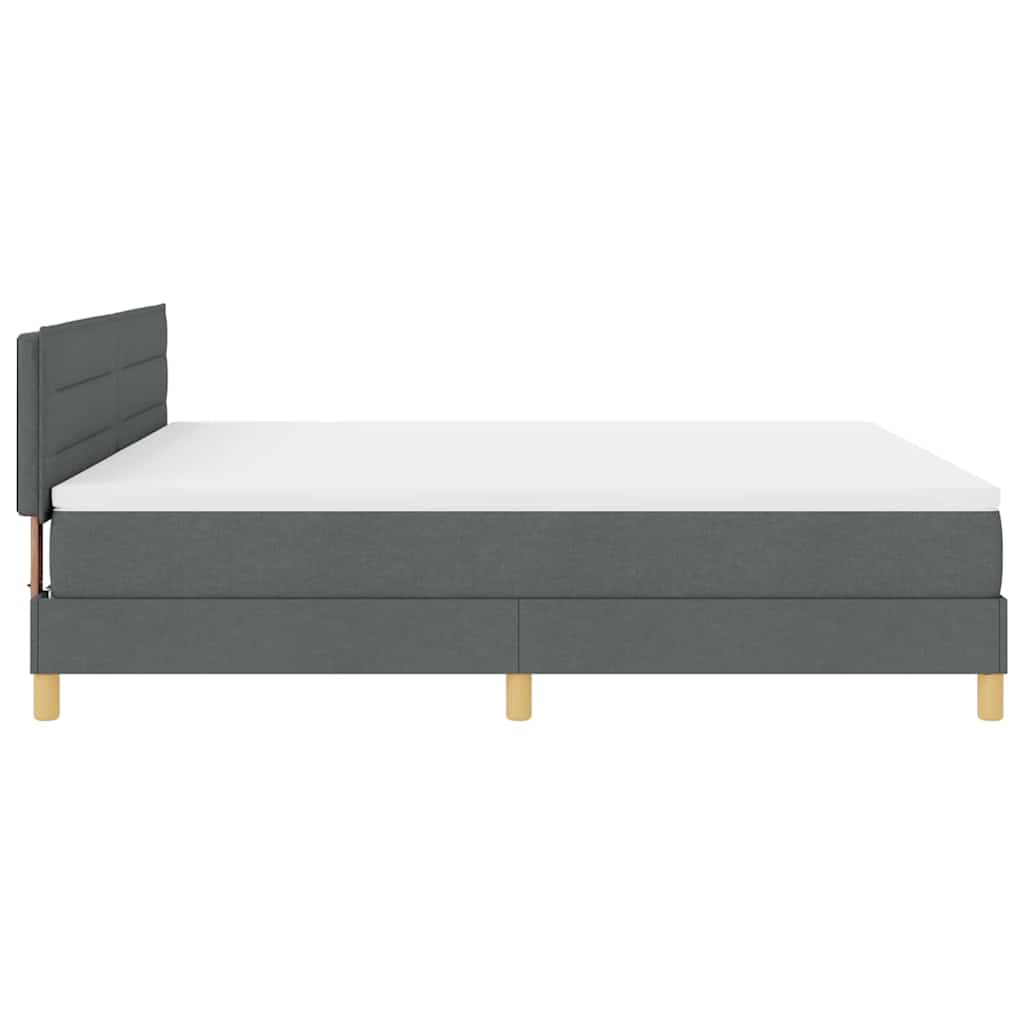 Box spring seng med pude Mørkegrå 180 x 200 cm Stof
