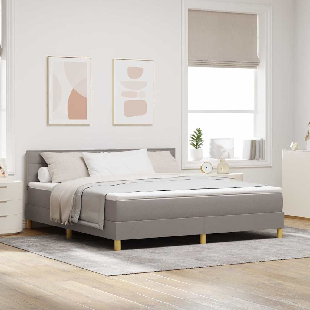 Box spring seng med pude Gråbrun 180 x 200 cm Stof