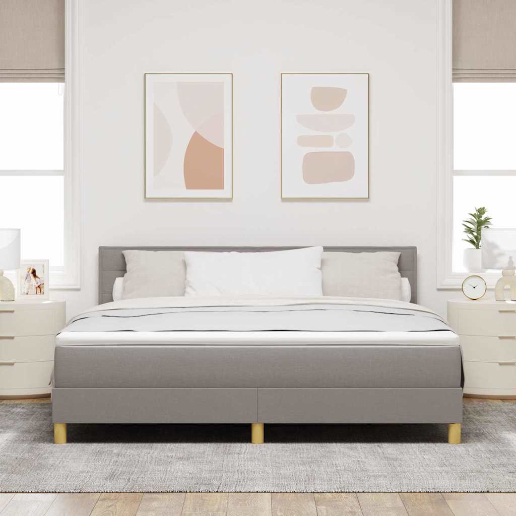Box spring seng med pude Gråbrun 180 x 200 cm Stof