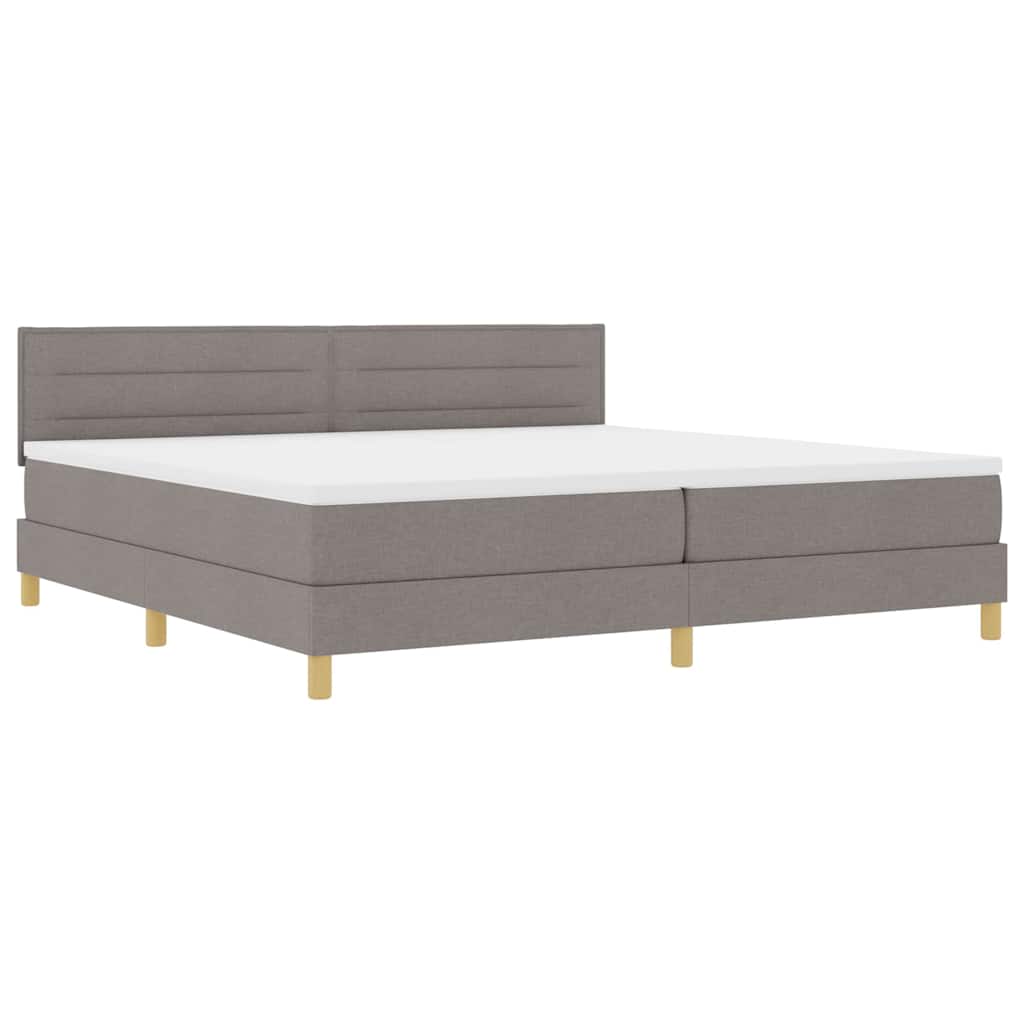 Box spring seng med pude Gråbrun 200 x 200 cm Stof