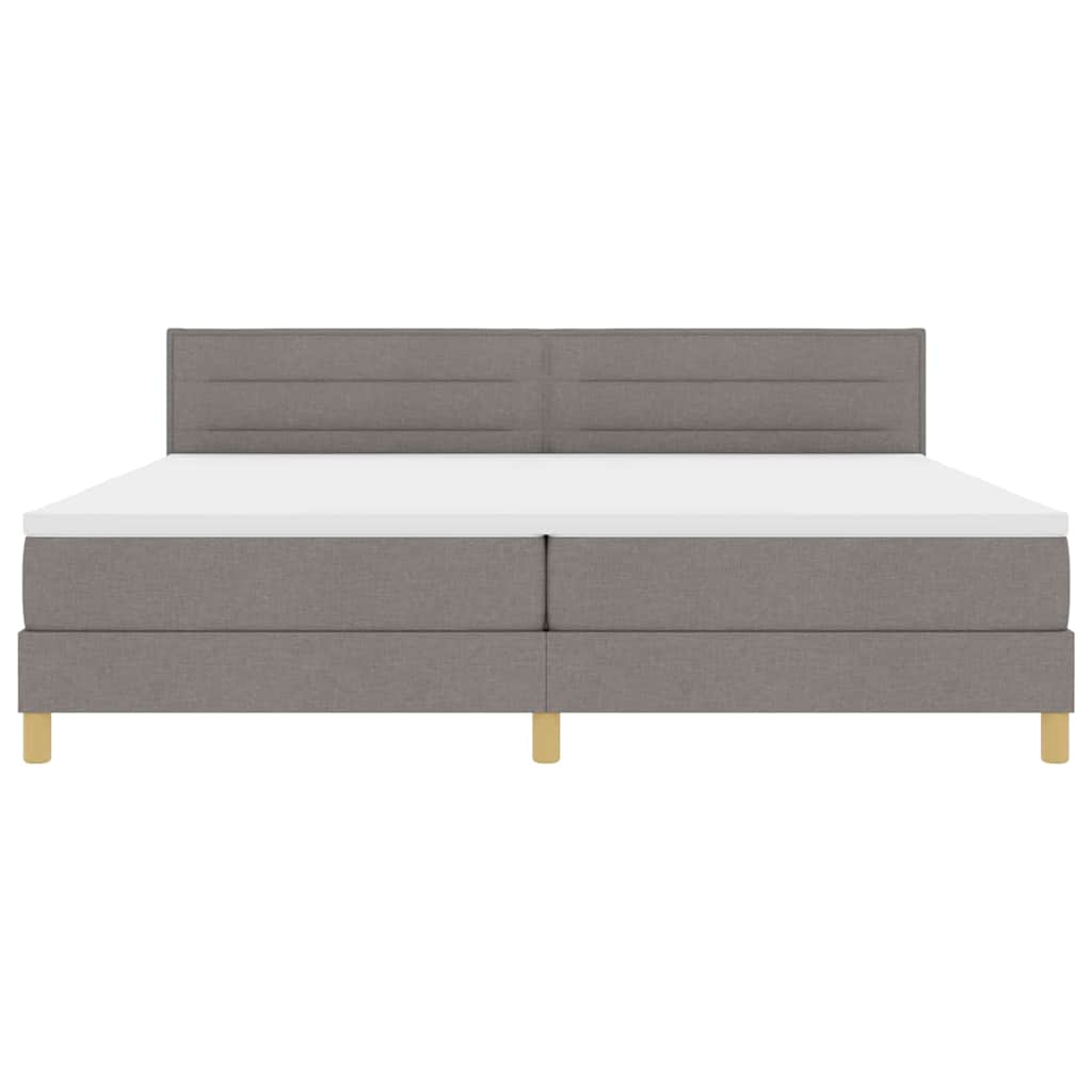Box spring seng med pude Gråbrun 200 x 200 cm Stof