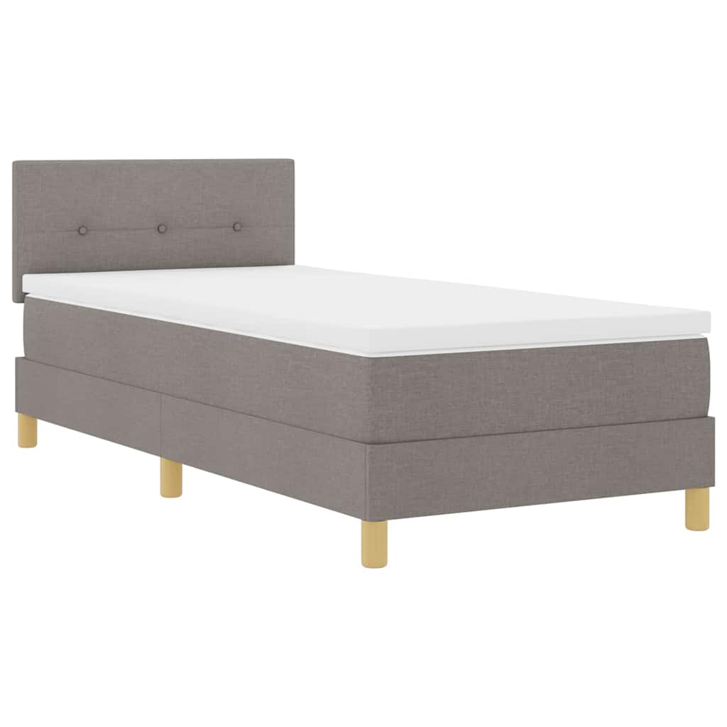 Box spring seng med pude Gråbrun 90 x 190 cm Stof