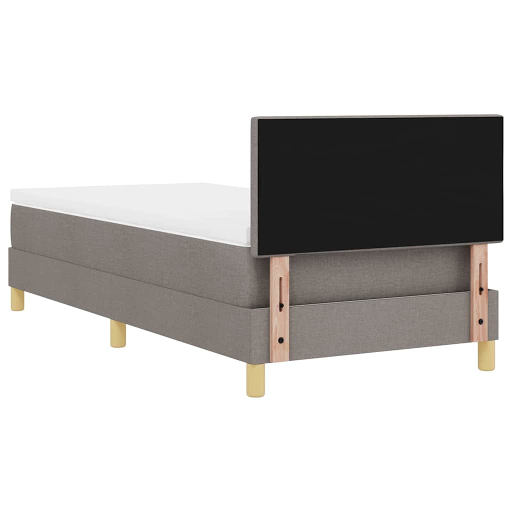 Box spring seng med pude Gråbrun 90 x 190 cm Stof