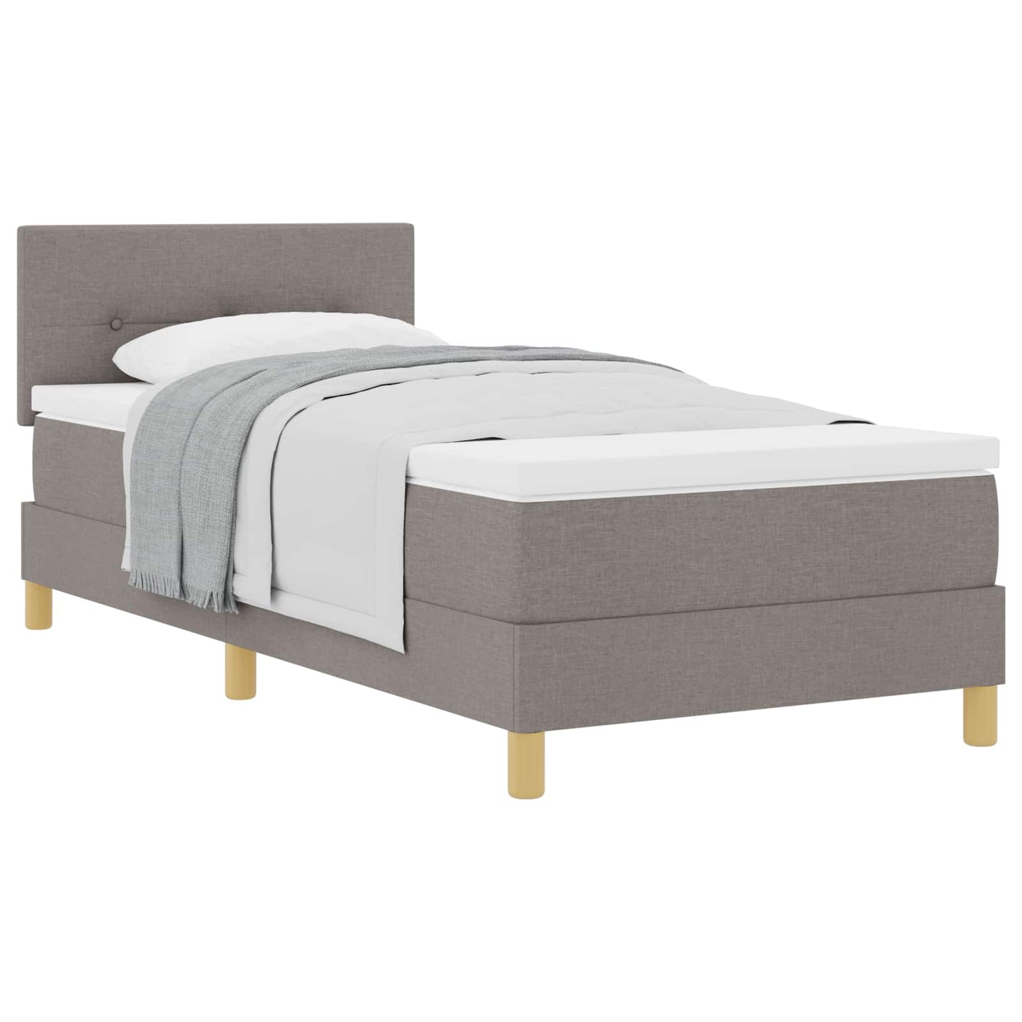 Box spring seng med pude Gråbrun 90 x 200 cm Stof