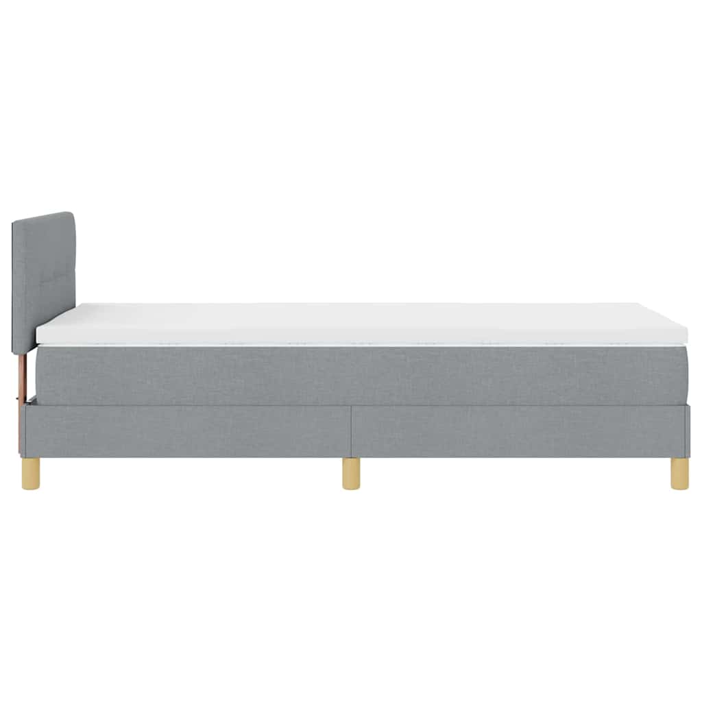 Box spring seng med pude Lysegrå 100 x 200 cm Stof