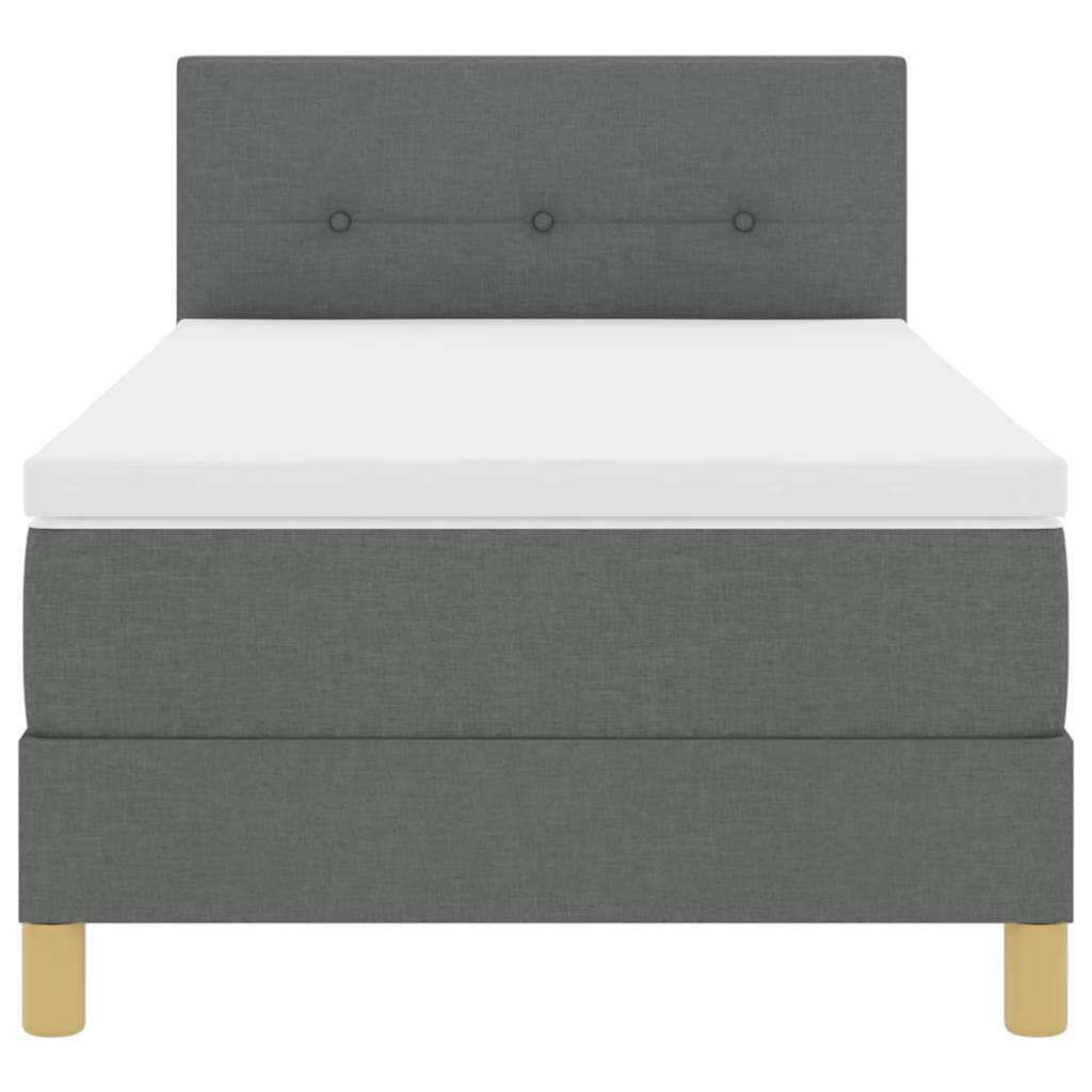 Box spring seng med pude Mørkegrå 100 x 200 cm Stof