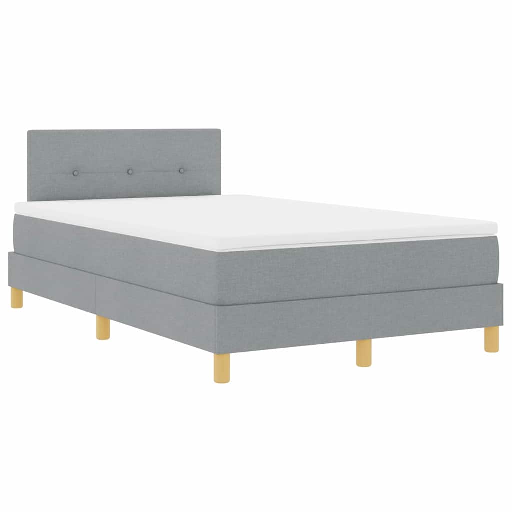 Box spring seng med pude Lysegrå 120 x 190 cm Stof