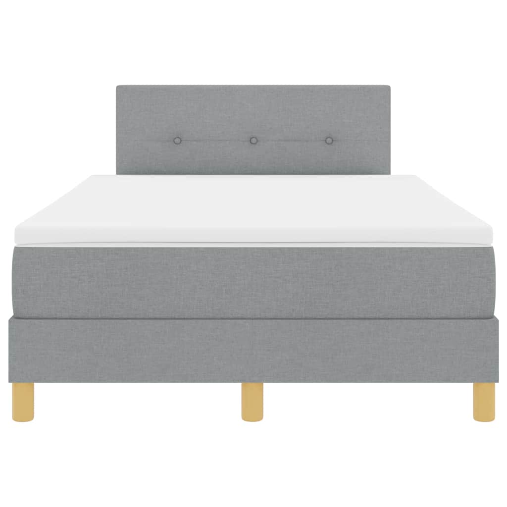 Box spring seng med pude Lysegrå 120 x 190 cm Stof