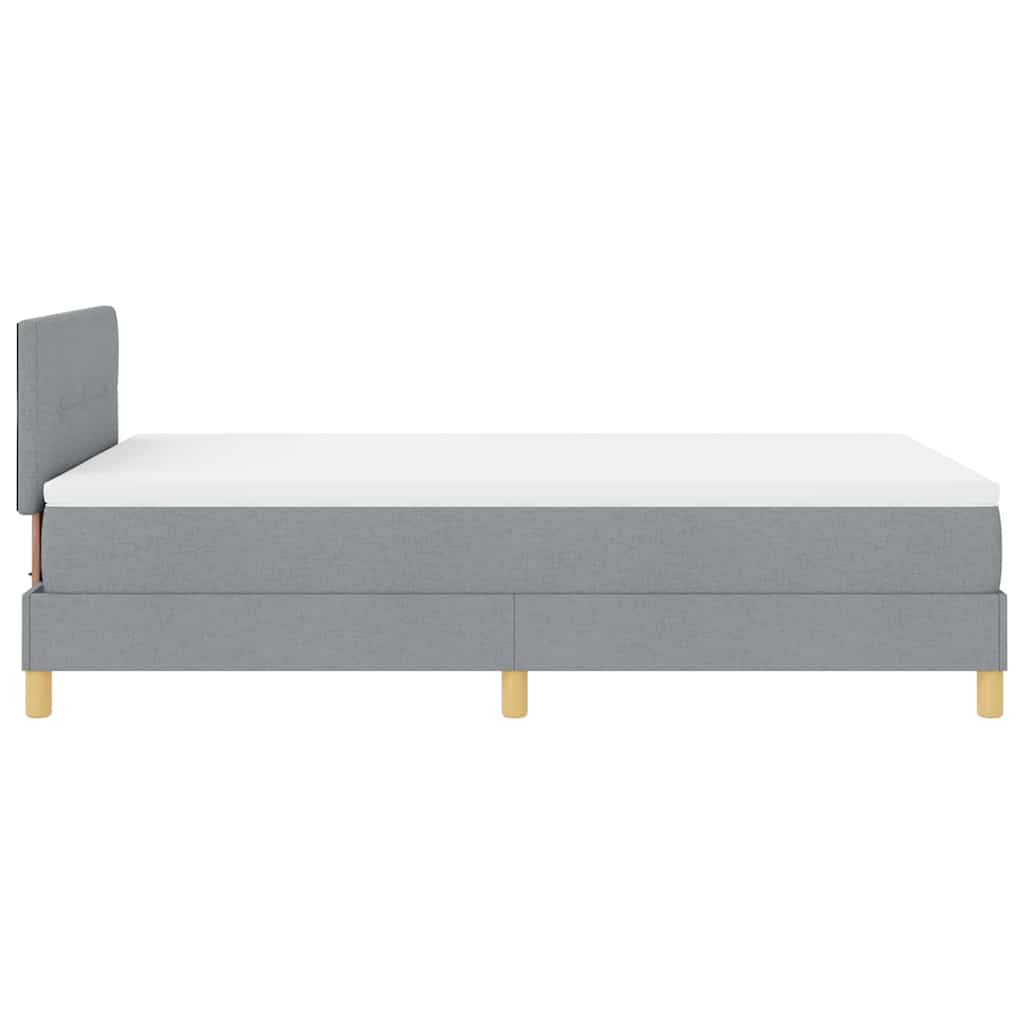 Box spring seng med pude Lysegrå 120 x 190 cm Stof