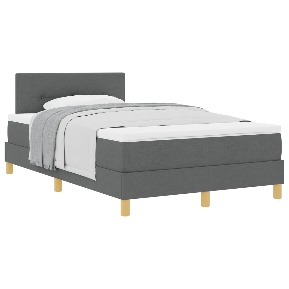 Box spring seng med pude Mørkegrå 120 x 190 cm Stof