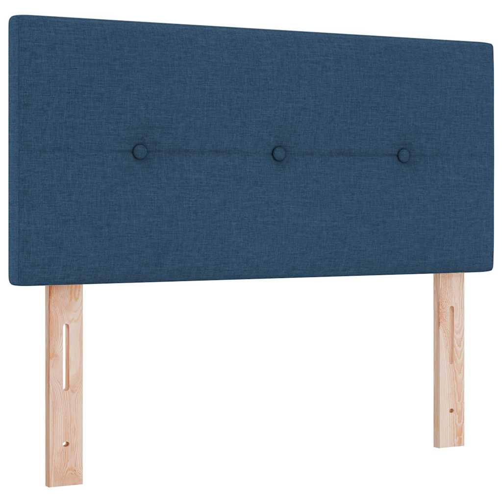 Box spring seng med pude med hovedgærde Blå 120 x 190 cm Stof