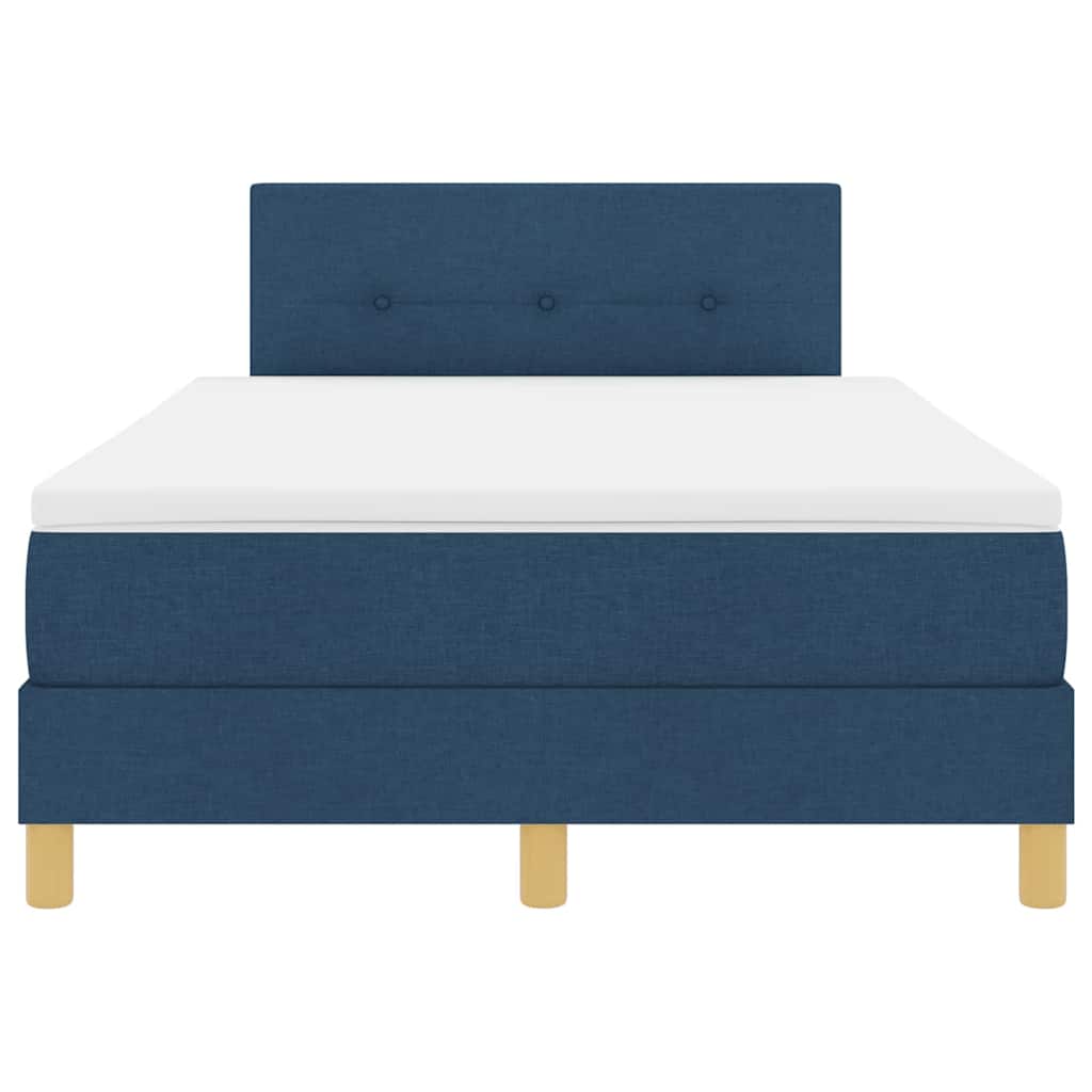 Box spring seng med pude med hovedgærde Blå 120 x 190 cm Stof