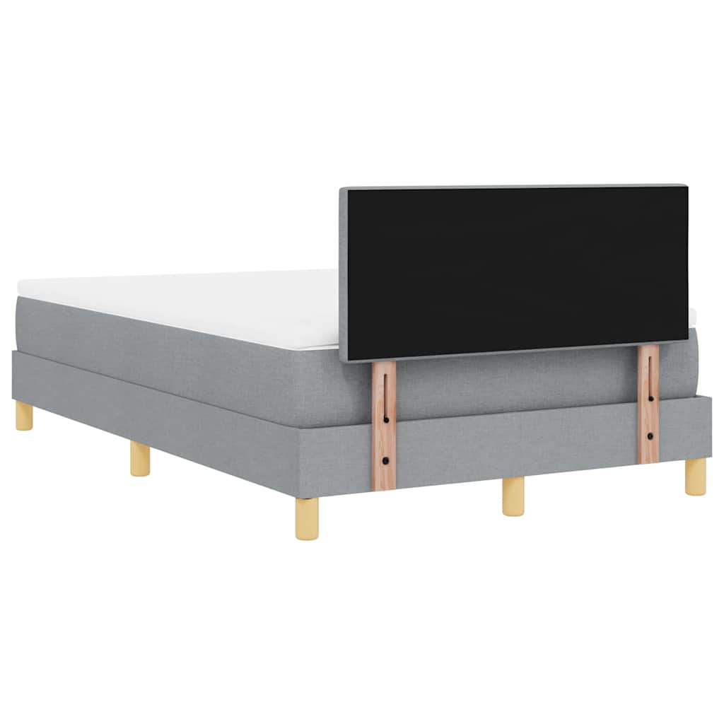 Box spring seng med pude Lysegrå 120 x 200 cm Stof