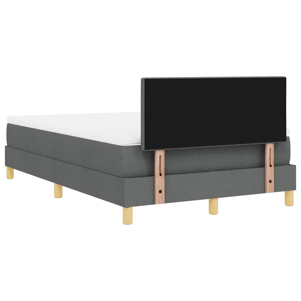 Box spring seng med pude Mørkegrå 120 x 200 cm Stof