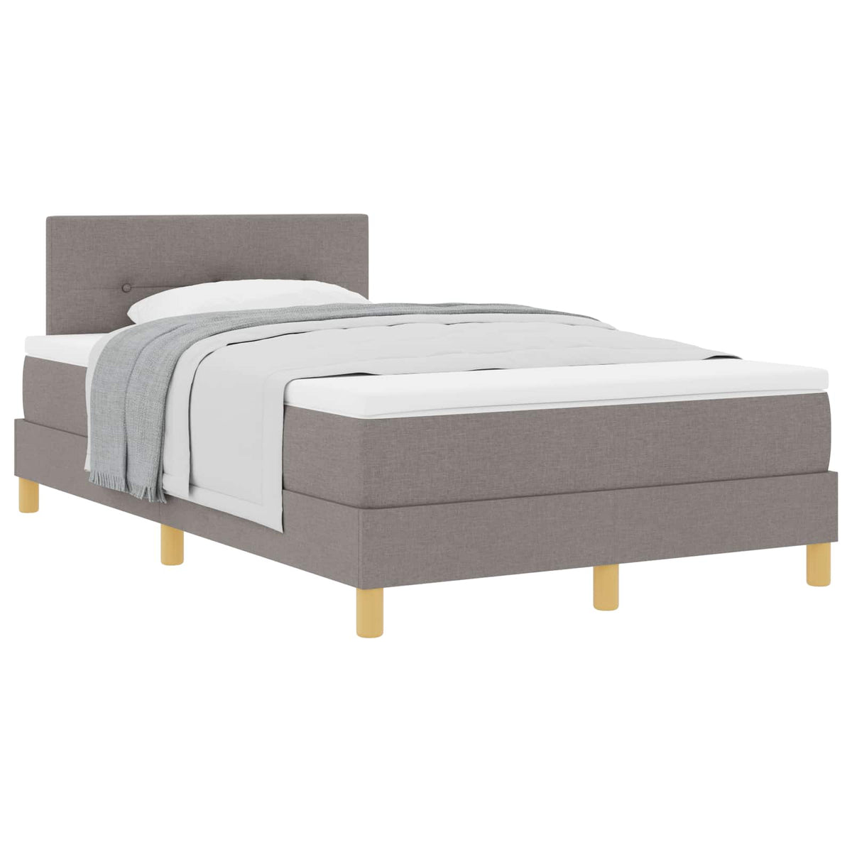 Box spring seng med pude Gråbrun 120 x 200 cm Stof