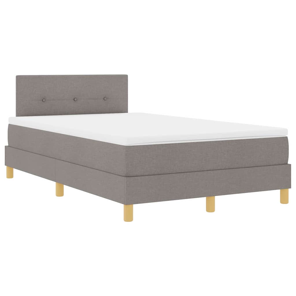 Box spring seng med pude Gråbrun 120 x 200 cm Stof