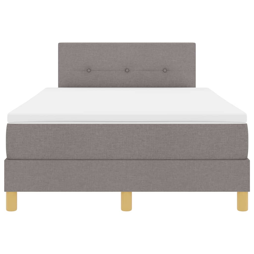 Box spring seng med pude Gråbrun 120 x 200 cm Stof
