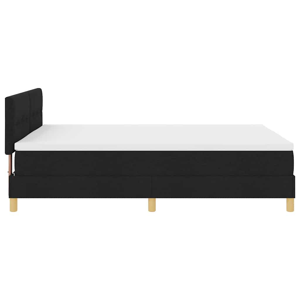 Box spring seng med pude med hovedgærde Sort 160 x 200 cm Stof