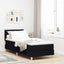 Box spring seng med pude med hovedgærde Sort 80 x 200 cm Stof