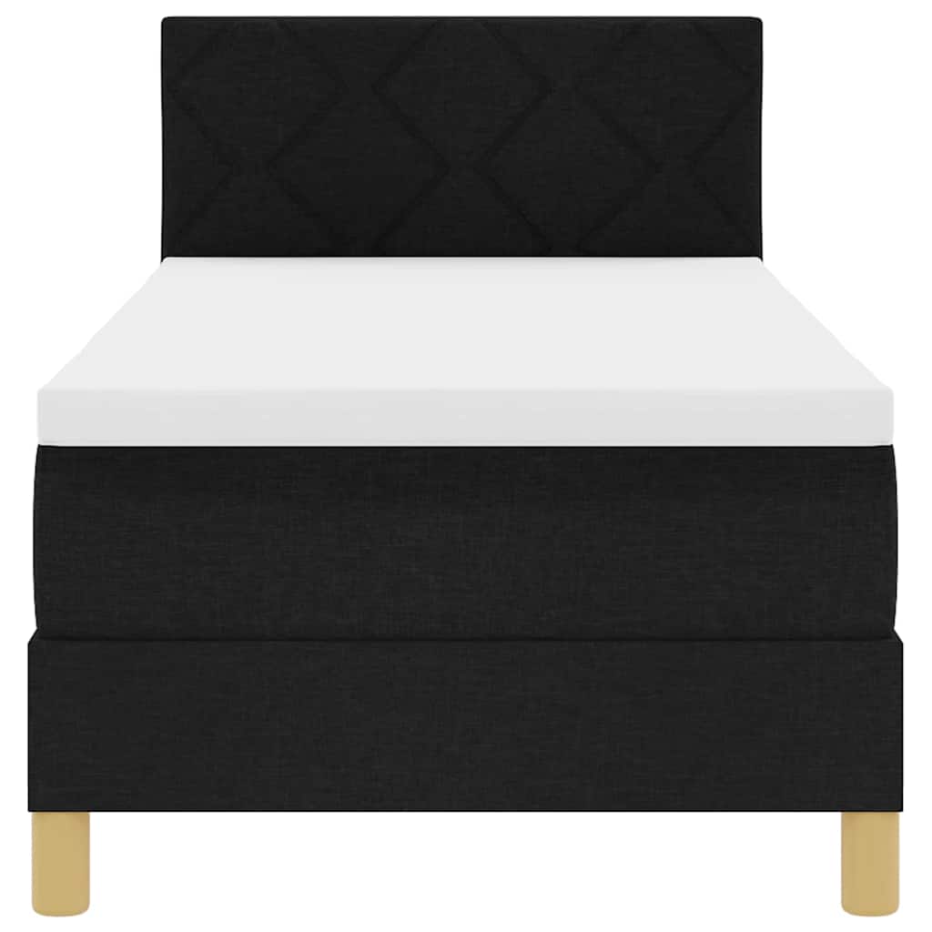 Box spring seng med pude med hovedgærde Sort 80 x 200 cm Stof