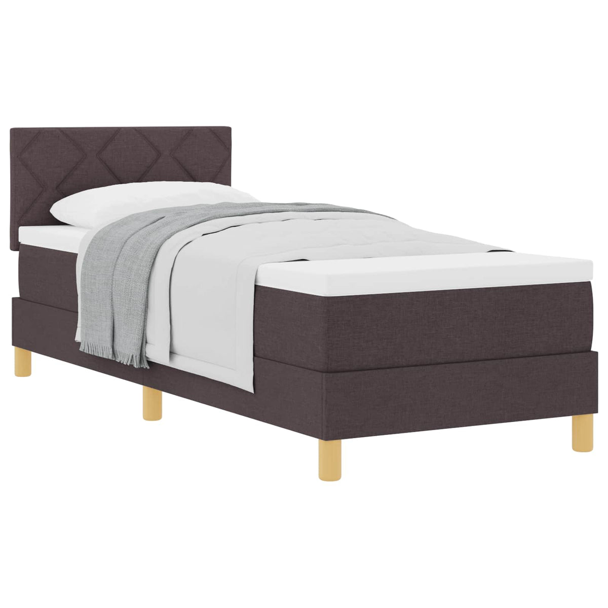 Box spring seng med pude Mørk Brun 80 x 200 cm Stof