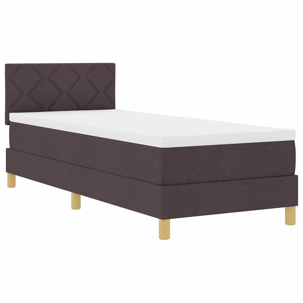 Box spring seng med pude Mørk Brun 80 x 200 cm Stof