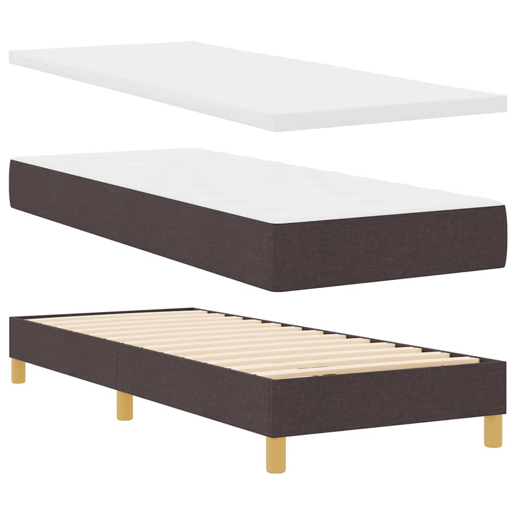 Box spring seng med pude Mørk Brun 80 x 200 cm Stof