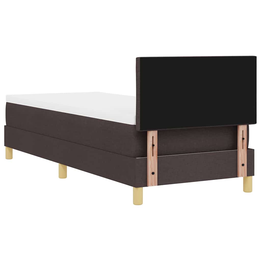 Box spring seng med pude Mørk Brun 80 x 200 cm Stof