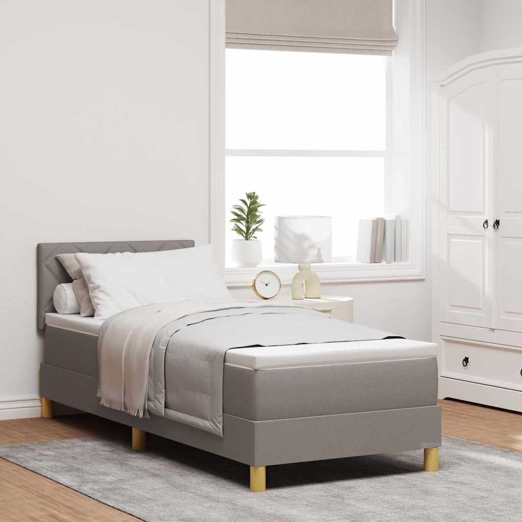 Box spring seng med pude Gråbrun 80 x 200 cm Stof