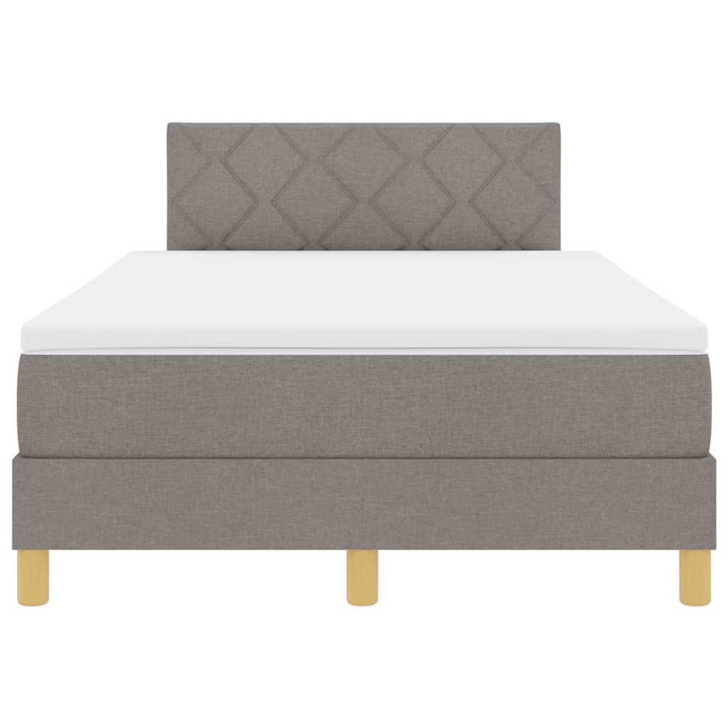 Box spring seng med pude Gråbrun 120 x 200 cm Stof