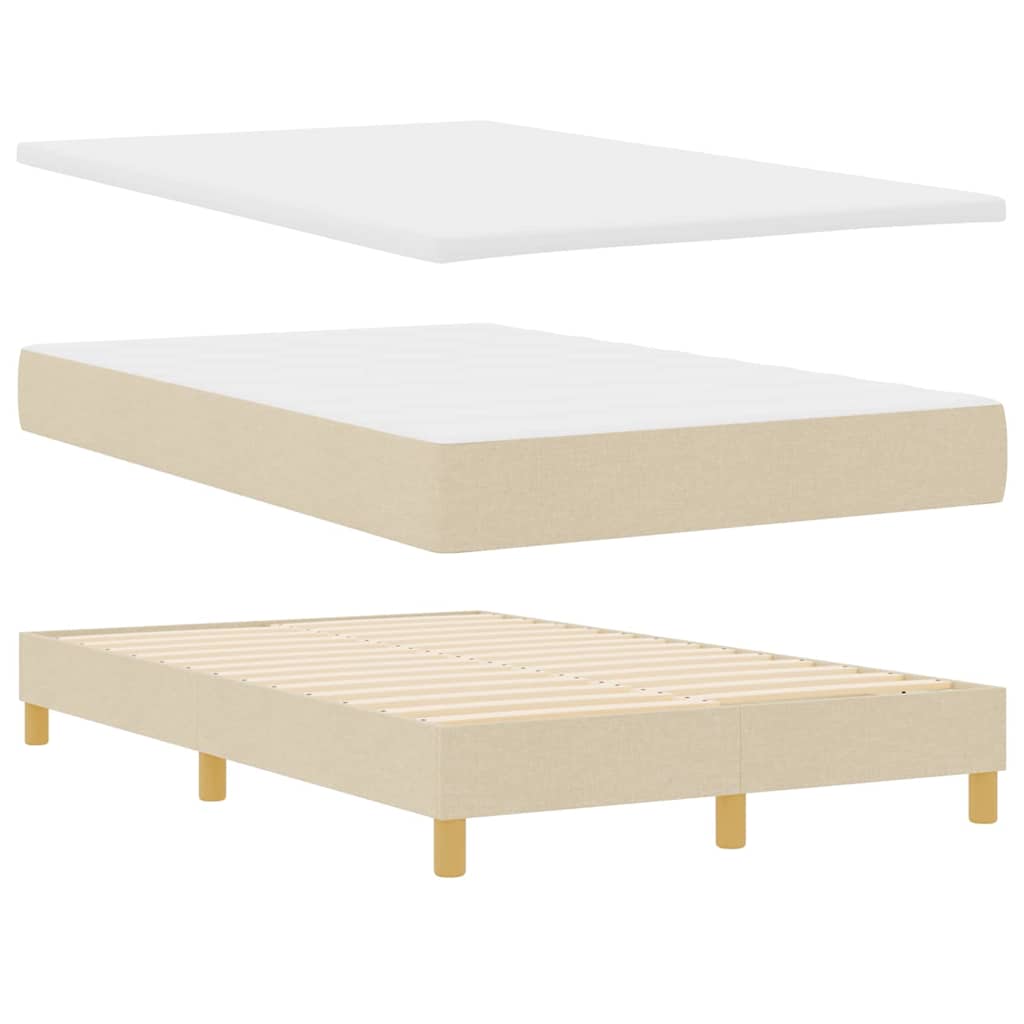 Box spring seng med pude med hovedgærde Creme 120 x 200 cm Stof