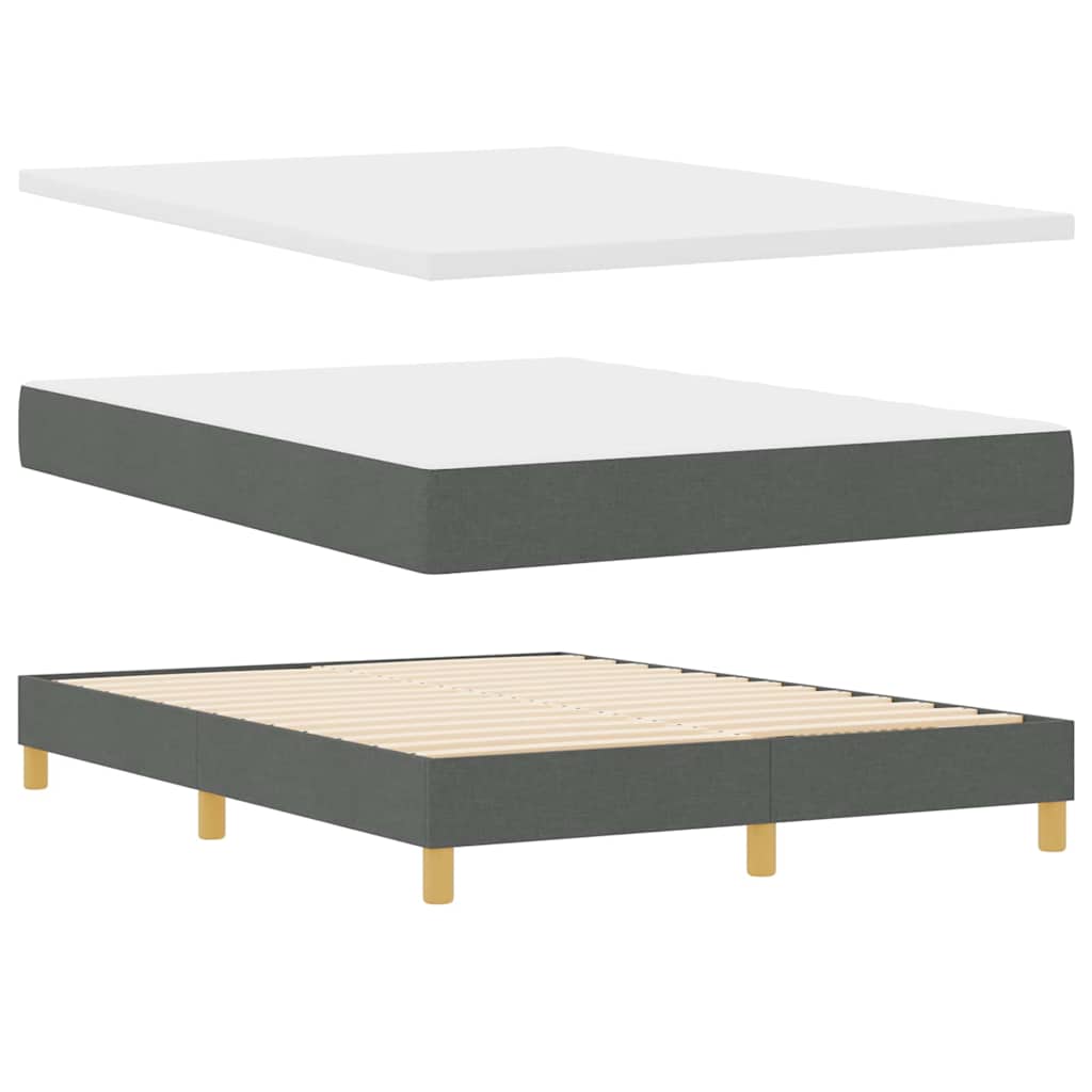 Box spring seng med pude Mørkegrå 140 x 190 cm Stof