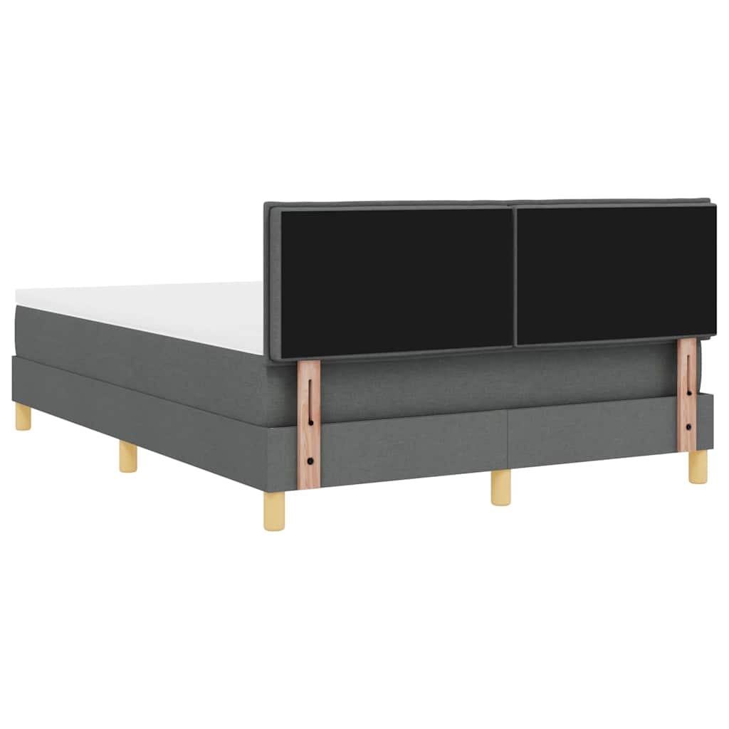 Box spring seng med pude Mørkegrå 140 x 190 cm Stof