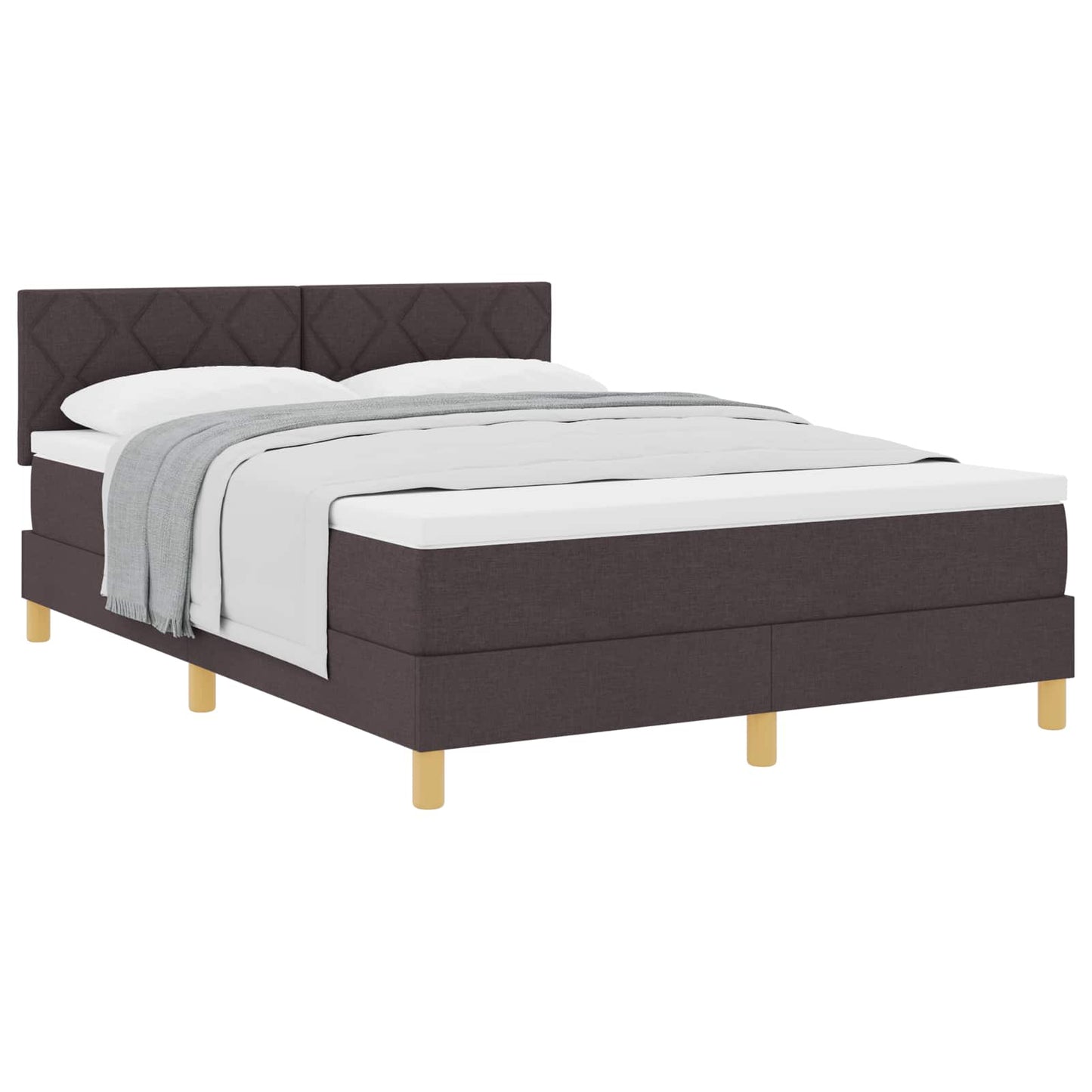 Box spring seng med pude Mørk Brun 140 x 190 cm Stof