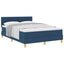 Box spring seng med pude med hovedgærde Blå 140 x 190 cm Stof