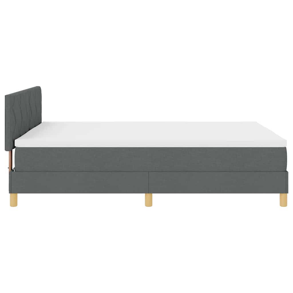 Box spring seng med pude Mørkegrå 140 x 200 cm Stof