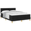 Box spring seng med pude med hovedgærde Sort 140 x 200 cm Stof