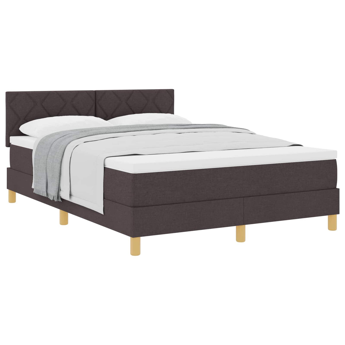 Box spring seng med pude Mørk Brun 140 x 200 cm Stof
