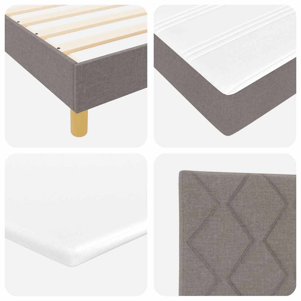 Box spring seng med pude Gråbrun 140 x 200 cm Stof