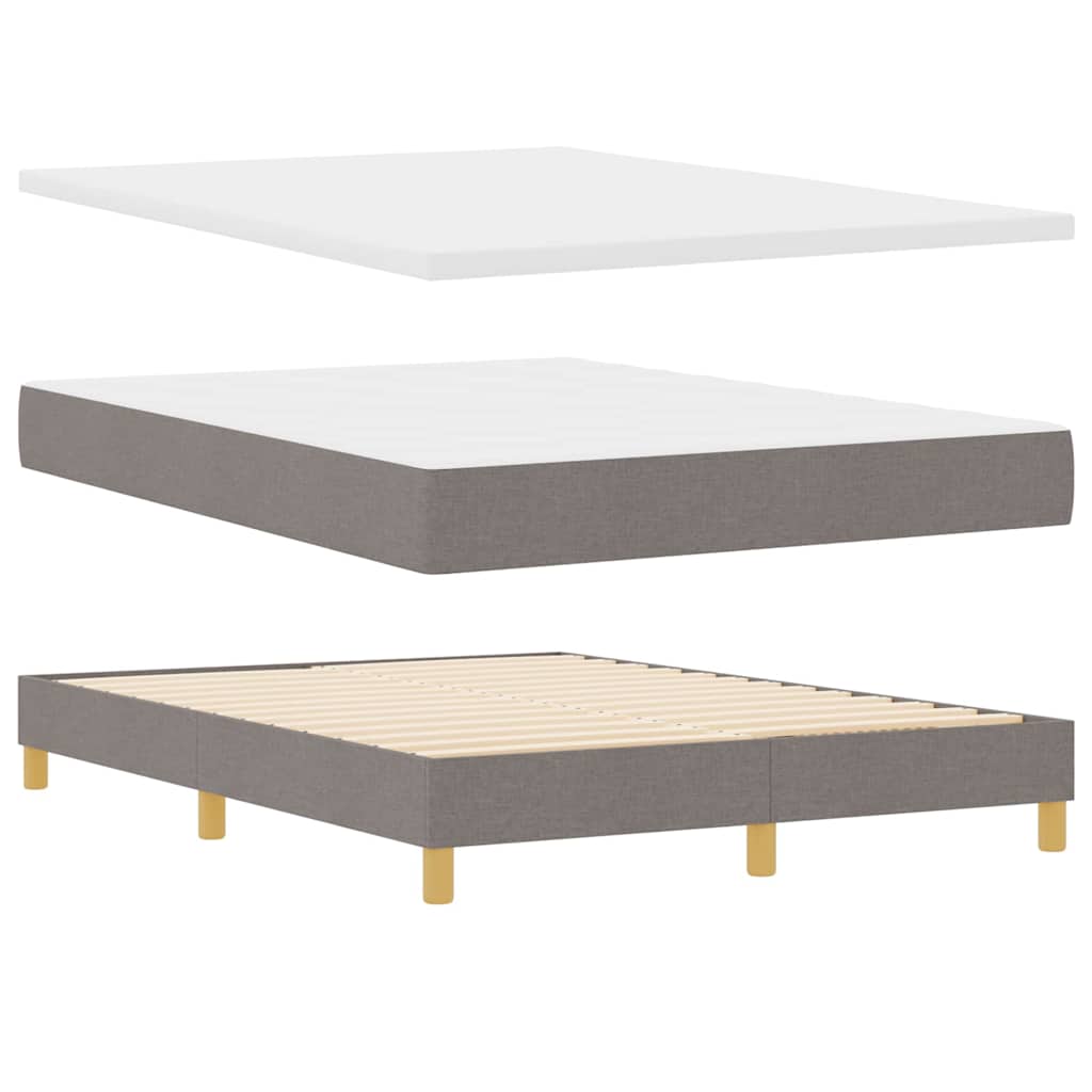 Box spring seng med pude Gråbrun 140 x 200 cm Stof