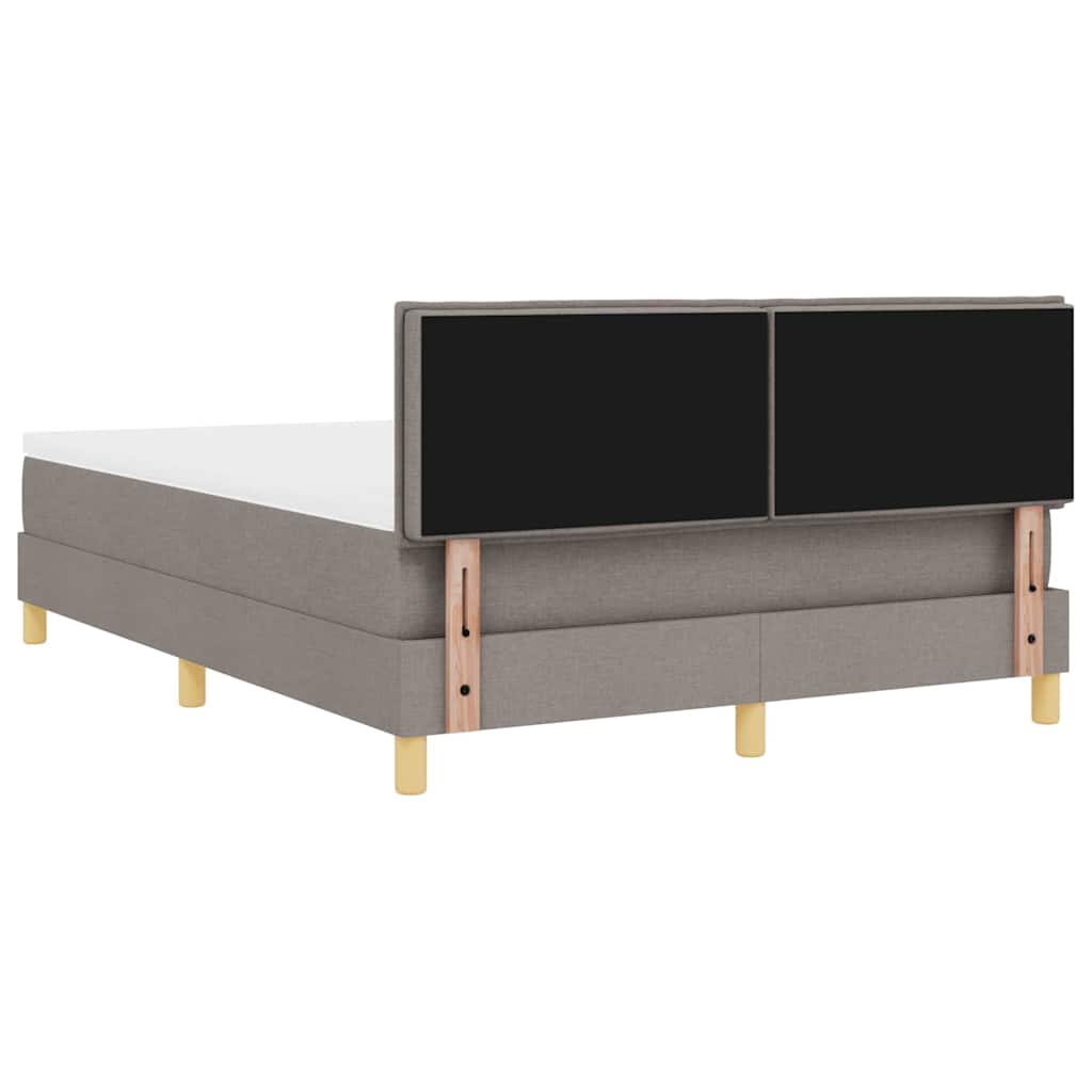 Box spring seng med pude Gråbrun 140 x 200 cm Stof