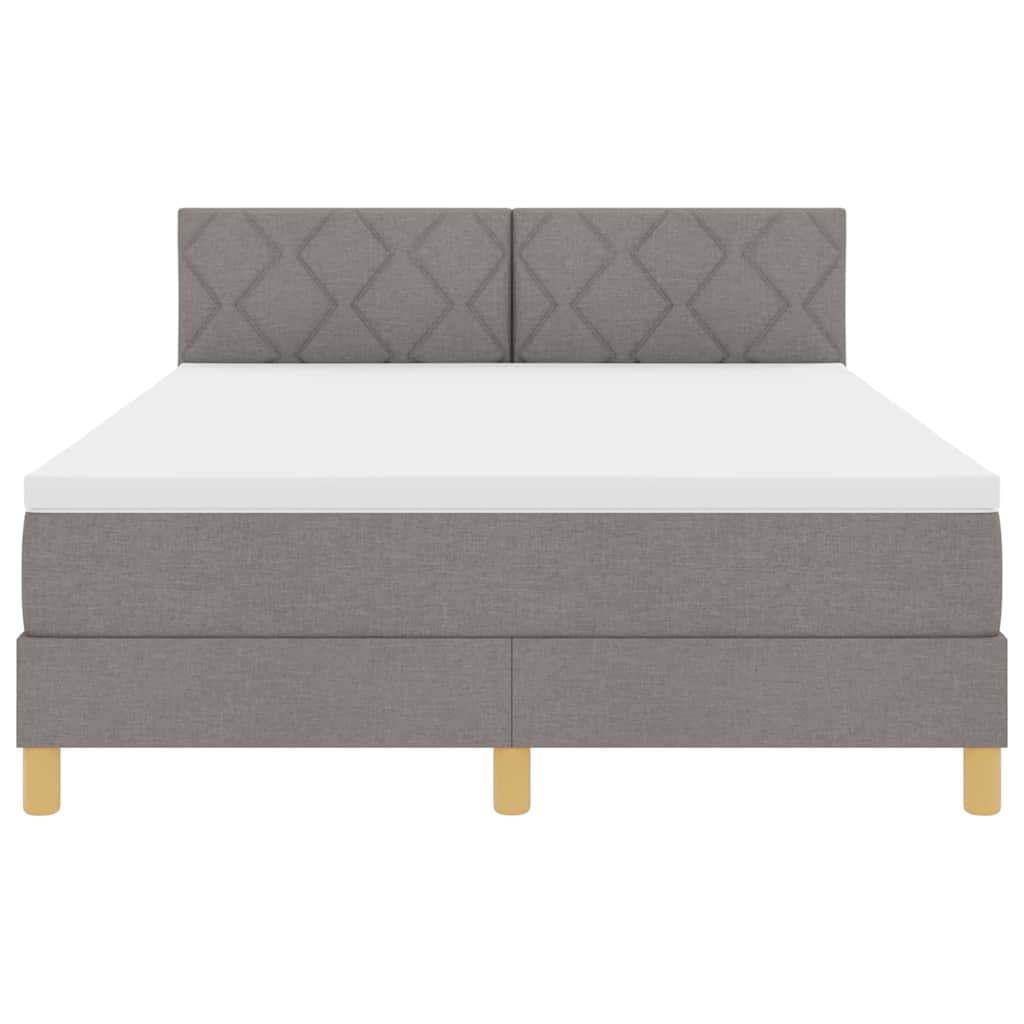 Box spring seng med pude Gråbrun 140 x 200 cm Stof