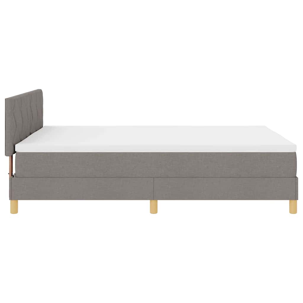 Box spring seng med pude Gråbrun 140 x 200 cm Stof