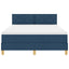 Box spring seng med pude med hovedgærde Blå 140 x 200 cm Stof